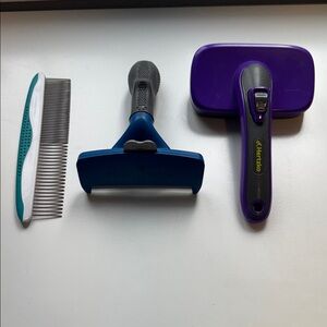 Pet hair Grooming Tools. Set of comb, 2 brushes. Large breeds.